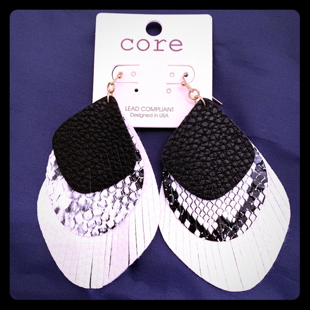 Layered Snakeskin Fashion Earrings